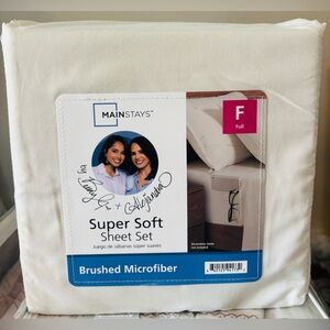 Mainstays by Becky G+Alejandra Super Soft Brushed Microfiber Sheet Set - Cream